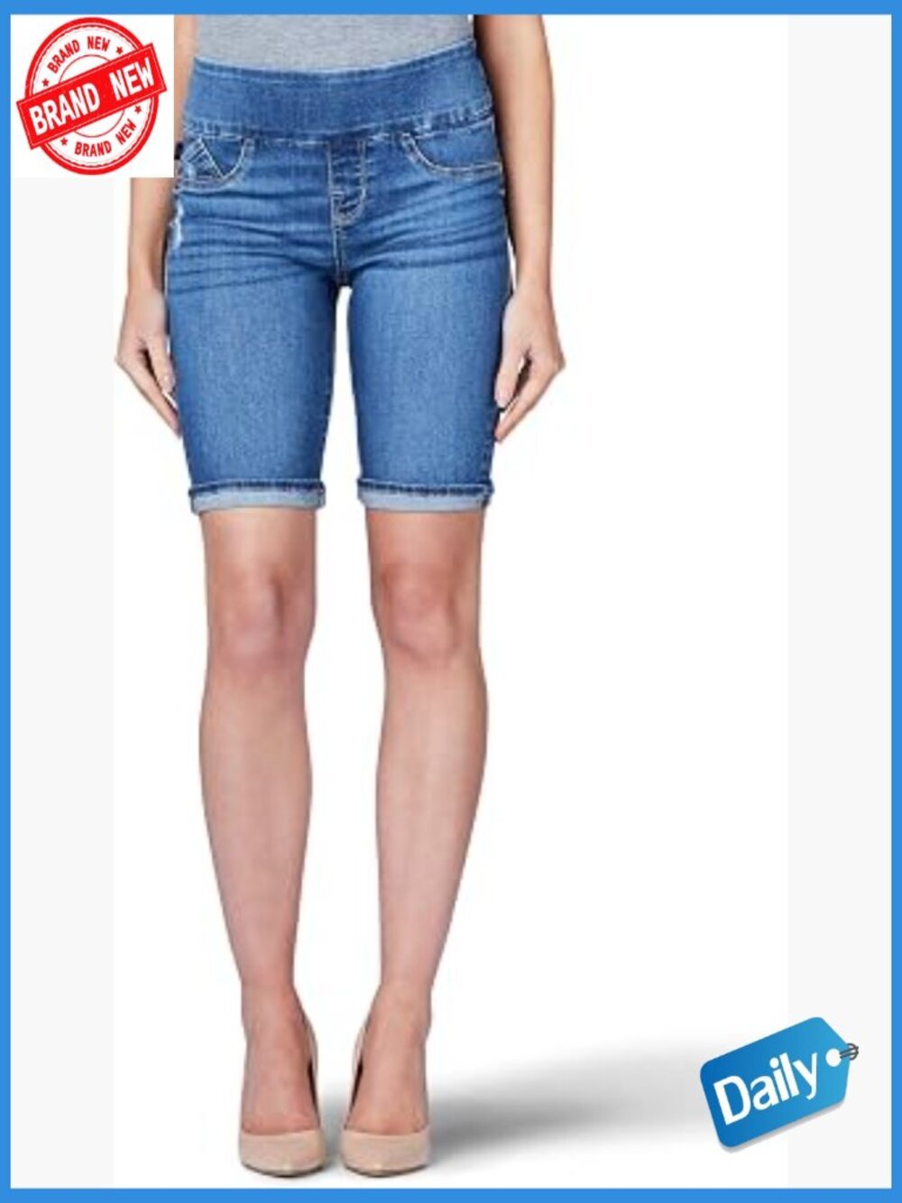 Stretch 10" Bermuda Shorts - Midrise Pull-On with 5 Pockets